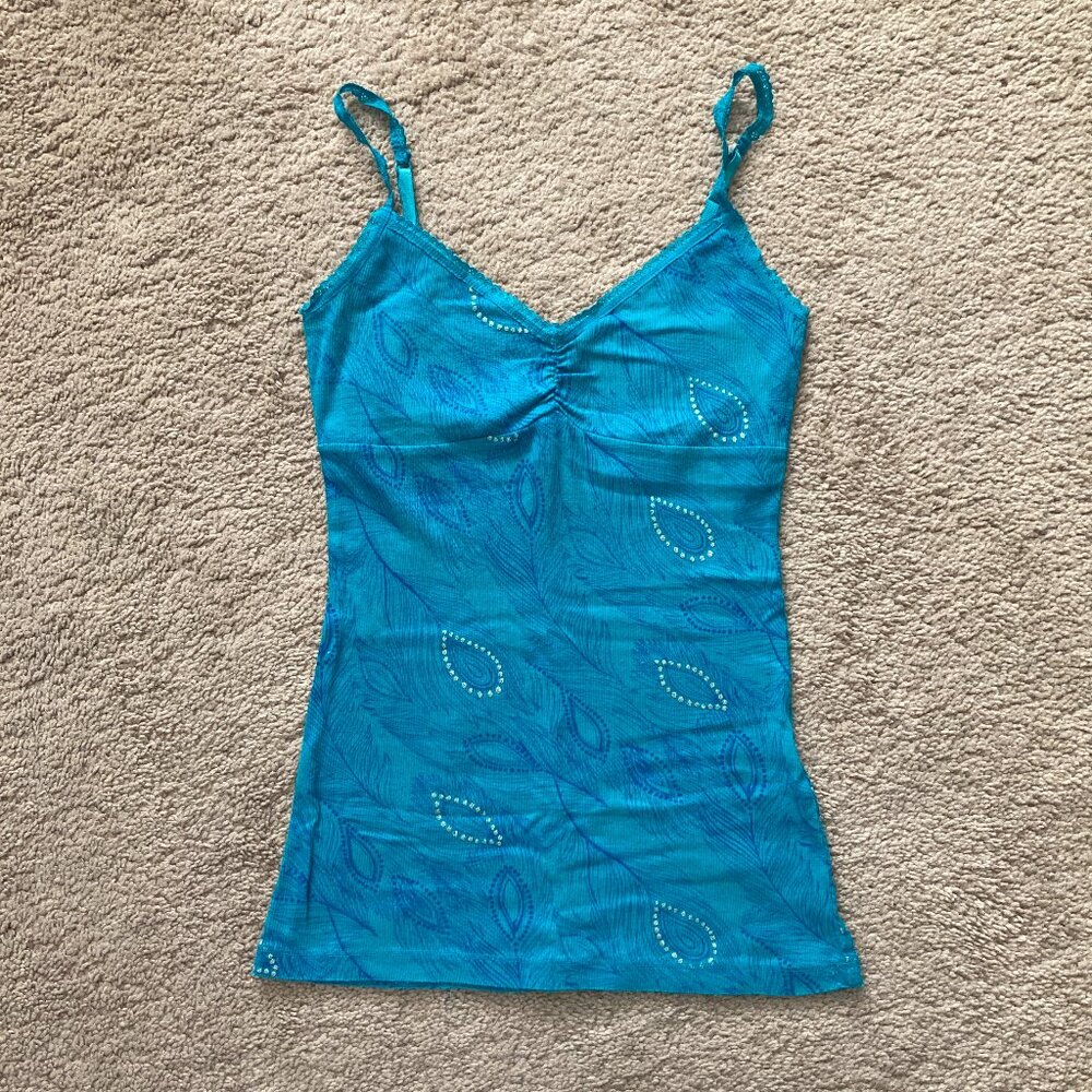 Kirra turquoise blue feather tank size XS